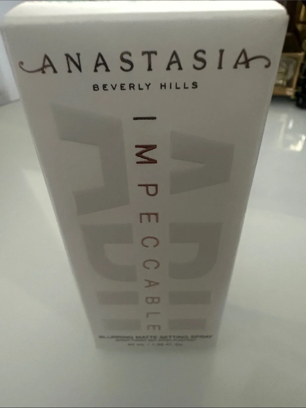 Anastasia White Cosmetic Box with Black Barcode